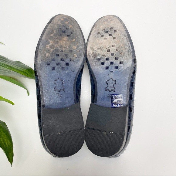 Fertini 80200 Low Vamp Checkered Leather Loafer - Navy - Picture 12 of 12